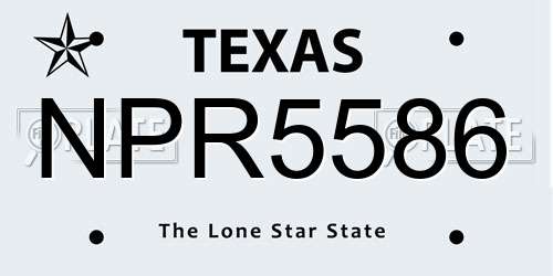 NPR5586 Texas License Plate