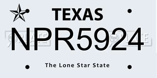 NPR5924 Texas License Plate
