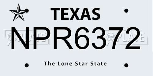 NPR6372 Texas License Plate