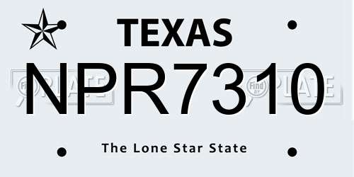 NPR7310 Texas License Plate