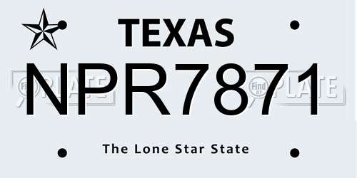 NPR7871 Texas License Plate