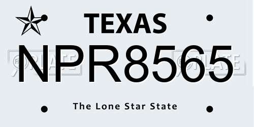 NPR8565 Texas License Plate