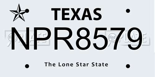 NPR8579 Texas License Plate