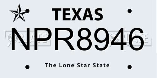 NPR8946 Texas License Plate