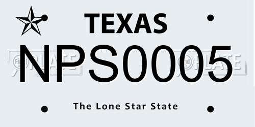 NPS0005 Texas License Plate