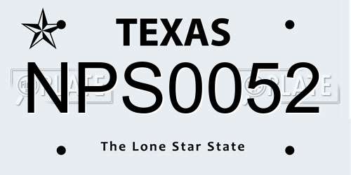 NPS0052 Texas License Plate