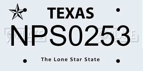 NPS0253 Texas License Plate