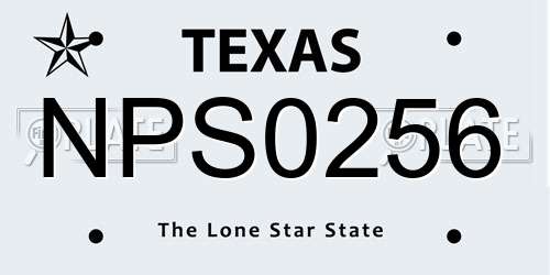 NPS0256 Texas License Plate