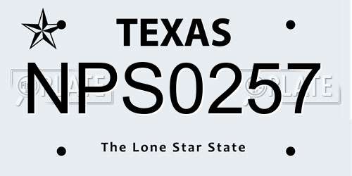 NPS0257 Texas License Plate