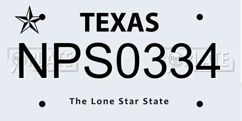 NPS0334 Texas License Plate