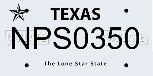 NPS0350 Texas License Plate