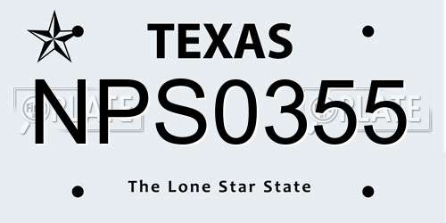 NPS0355 Texas License Plate