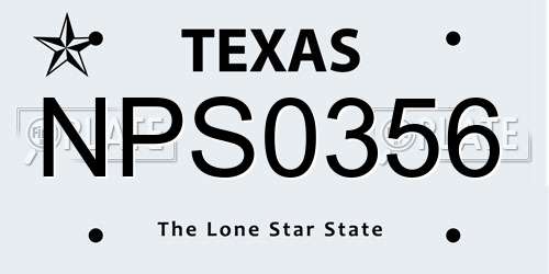 NPS0356 Texas License Plate