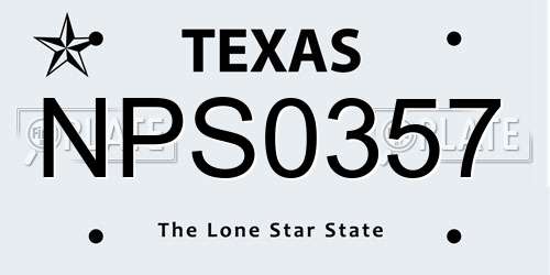 NPS0357 Texas License Plate