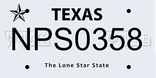 NPS0358 Texas License Plate