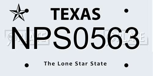 NPS0563 Texas License Plate