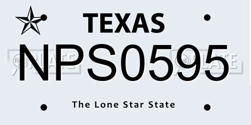 NPS0595 Texas License Plate