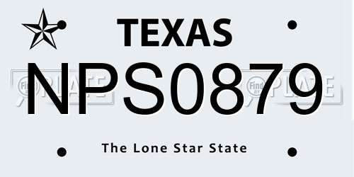 NPS0879 Texas License Plate