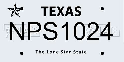 NPS1024 Texas License Plate