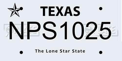 NPS1025 Texas License Plate