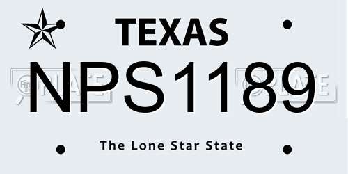 NPS1189 Texas License Plate