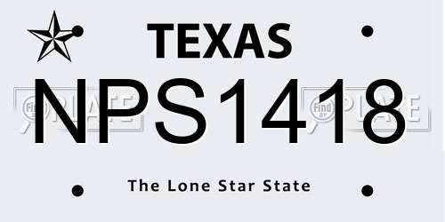 NPS1418 Texas License Plate