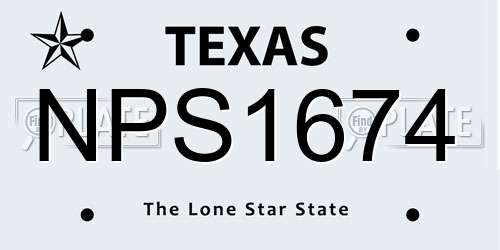 NPS1674 Texas License Plate