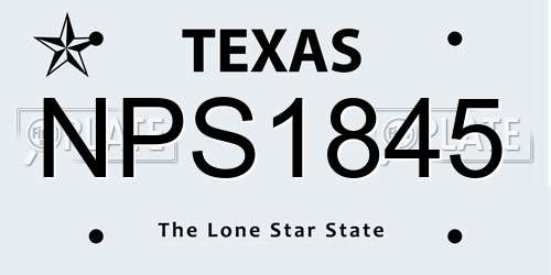 NPS1845 Texas License Plate