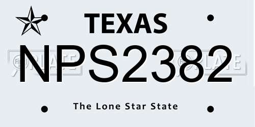 NPS2382 Texas License Plate