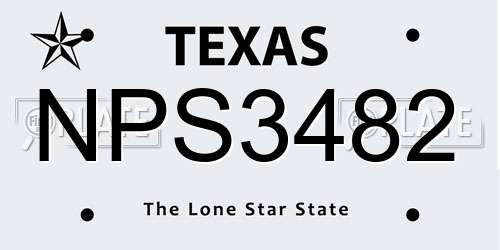 NPS3482 Texas License Plate