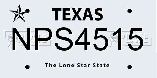 NPS4515 Texas License Plate