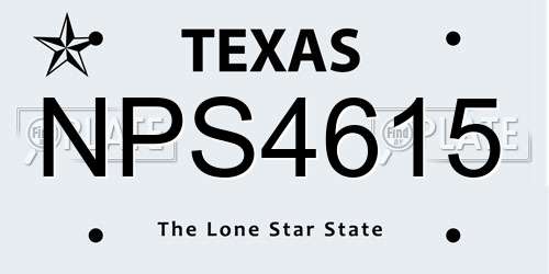 NPS4615 Texas License Plate