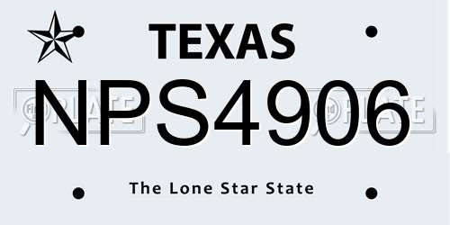 NPS4906 Texas License Plate