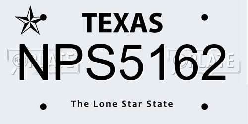 NPS5162 Texas License Plate