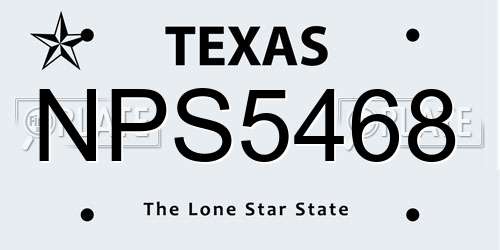 NPS5468 Texas License Plate