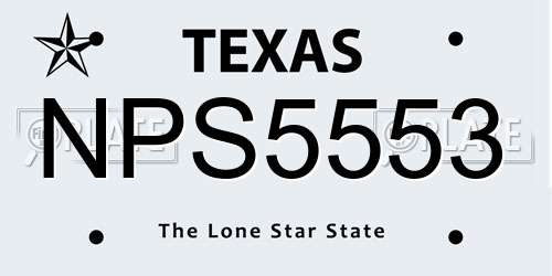 NPS5553 Texas License Plate