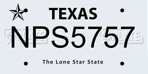 NPS5757 Texas License Plate