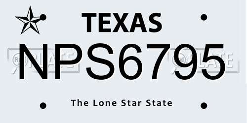 NPS6795 Texas License Plate