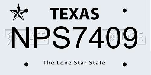 NPS7409 Texas License Plate
