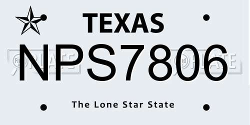 NPS7806 Texas License Plate