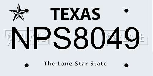NPS8049 Texas License Plate