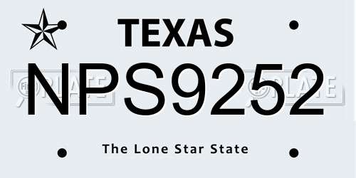 NPS9252 Texas License Plate