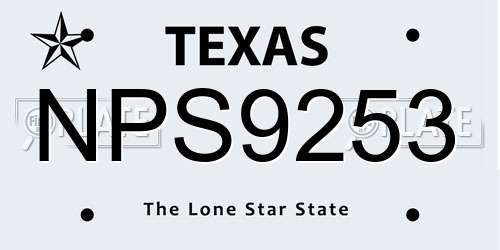 NPS9253 Texas License Plate