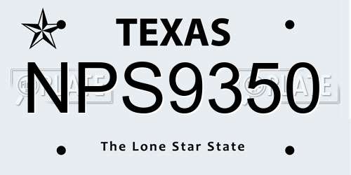 NPS9350 Texas License Plate