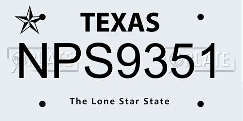 NPS9351 Texas License Plate