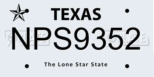 NPS9352 Texas License Plate