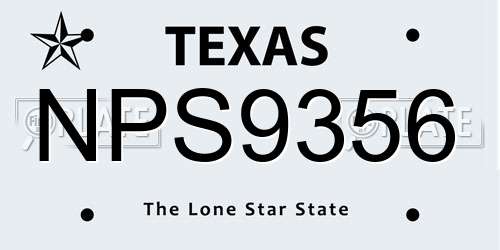 NPS9356 Texas License Plate