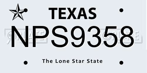 NPS9358 Texas License Plate