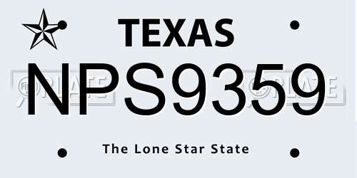 NPS9359 Texas License Plate