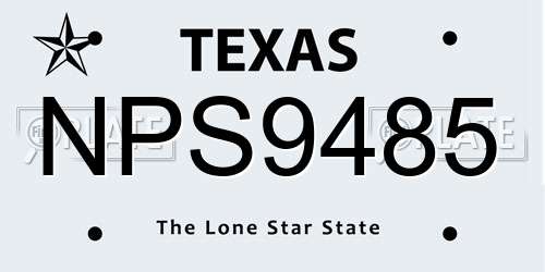 NPS9485 Texas License Plate